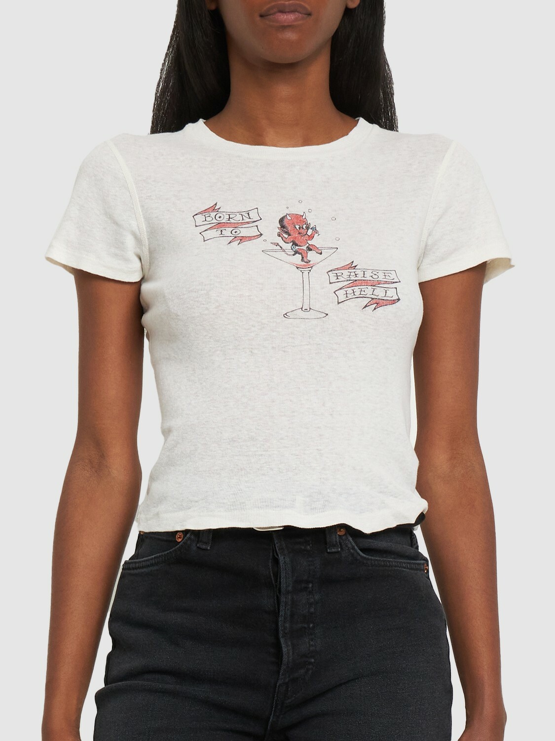 RE/DONE - 90s Raise Hell Printed Cotton T-shirt Re/Done