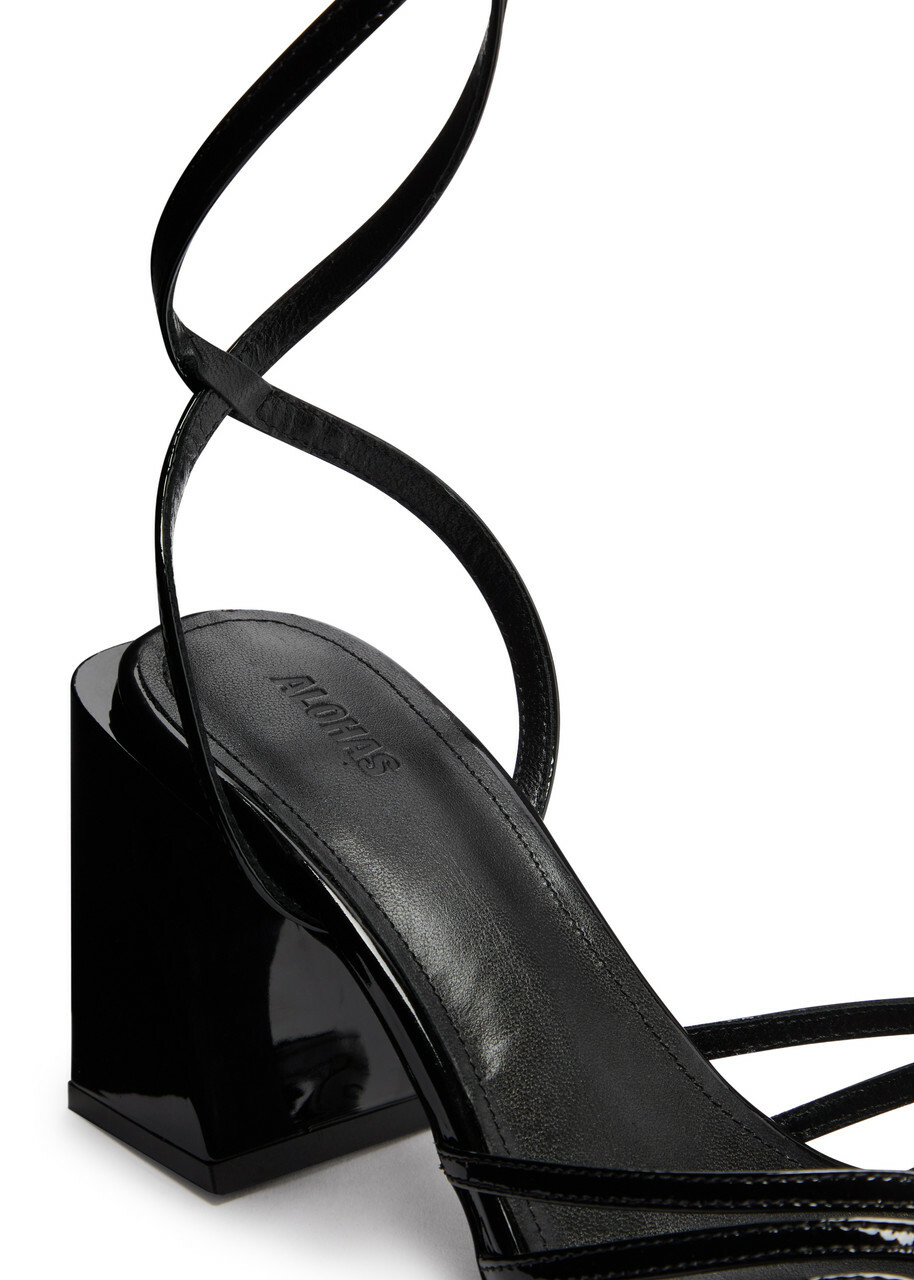 Alohas Jessa 90 Patent Leather Sandals Black