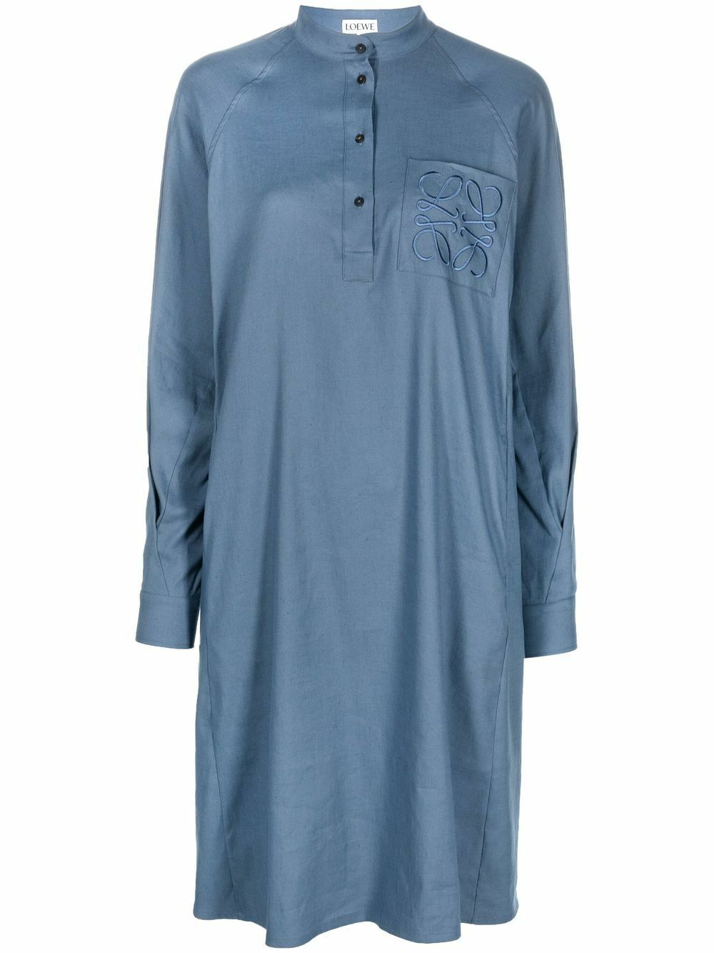 LOEWE - Anagram Linen Blend Silk Tunic Dress Loewe