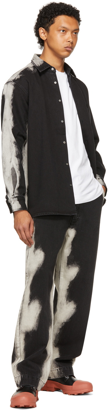 Xander Zhou Black Denim Spray Shirt Xander Zhou