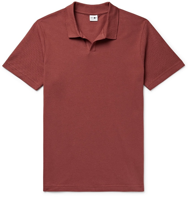 Photo: NN07 - Paul Cotton and Modal-Blend Piqué Polo Shirt - Red