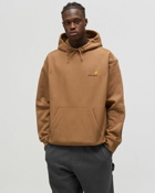 Carhartt Wip Hooded American Script Sweat Brown - Mens - Hoodies