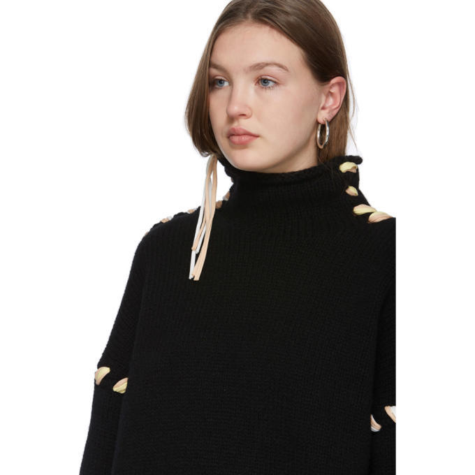 Acne Studios Black Kaneta Lace-Up Sweater Acne Studios