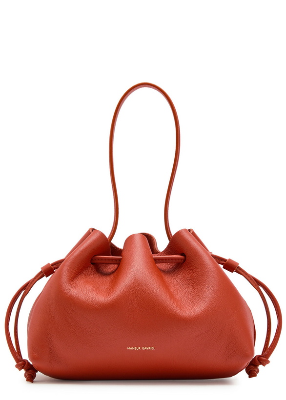 Photo: Mansur Gavriel Drawstring Leather Pouch - Red - One Size