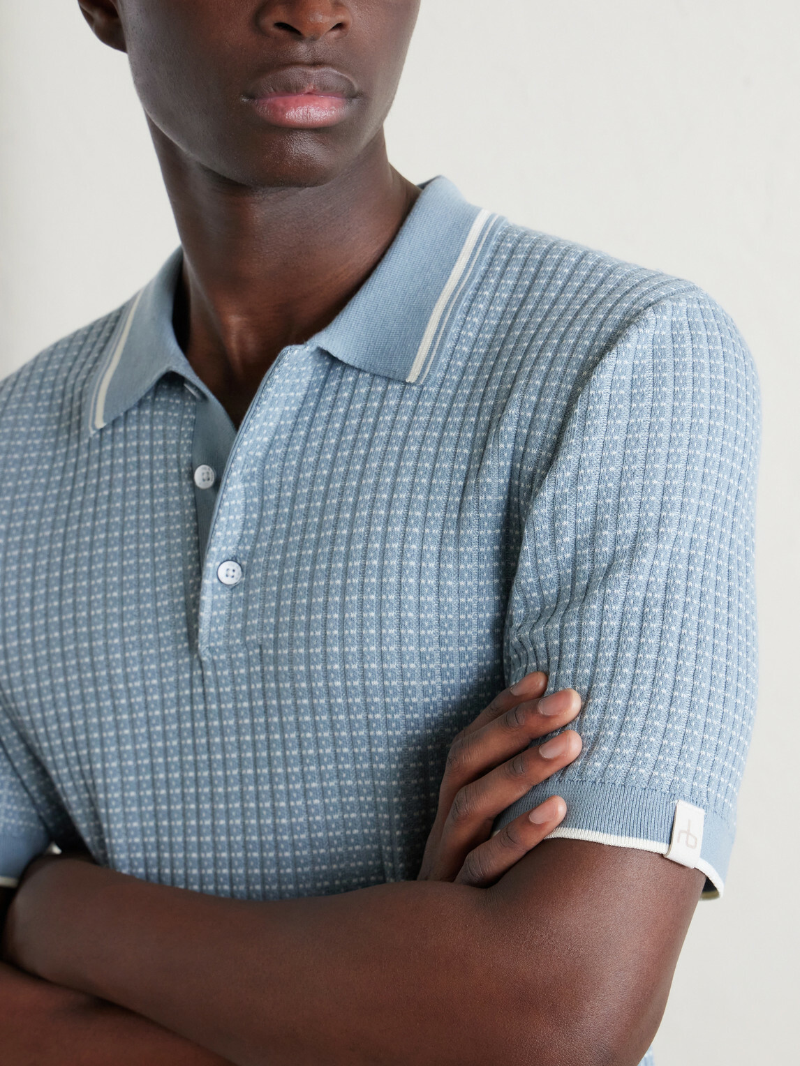 Rag & Bone - Harvey Ribbed Cotton-Blend Polo Shirt - Blue