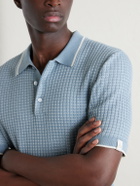Rag & Bone - Harvey Ribbed Cotton-Blend Polo Shirt - Blue