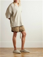 Fear of God - Logo-Appliquéd Crinkled-Shell Drawstring Shorts - Neutrals