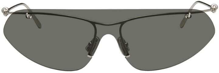 Photo: Bottega Veneta Silver Knot Shield Sunglasses