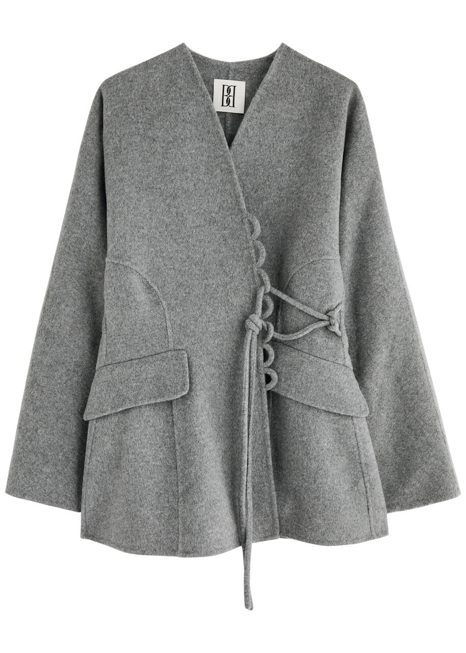 BY Malene Birger Lalou Panelled Wool Blazer Grey
