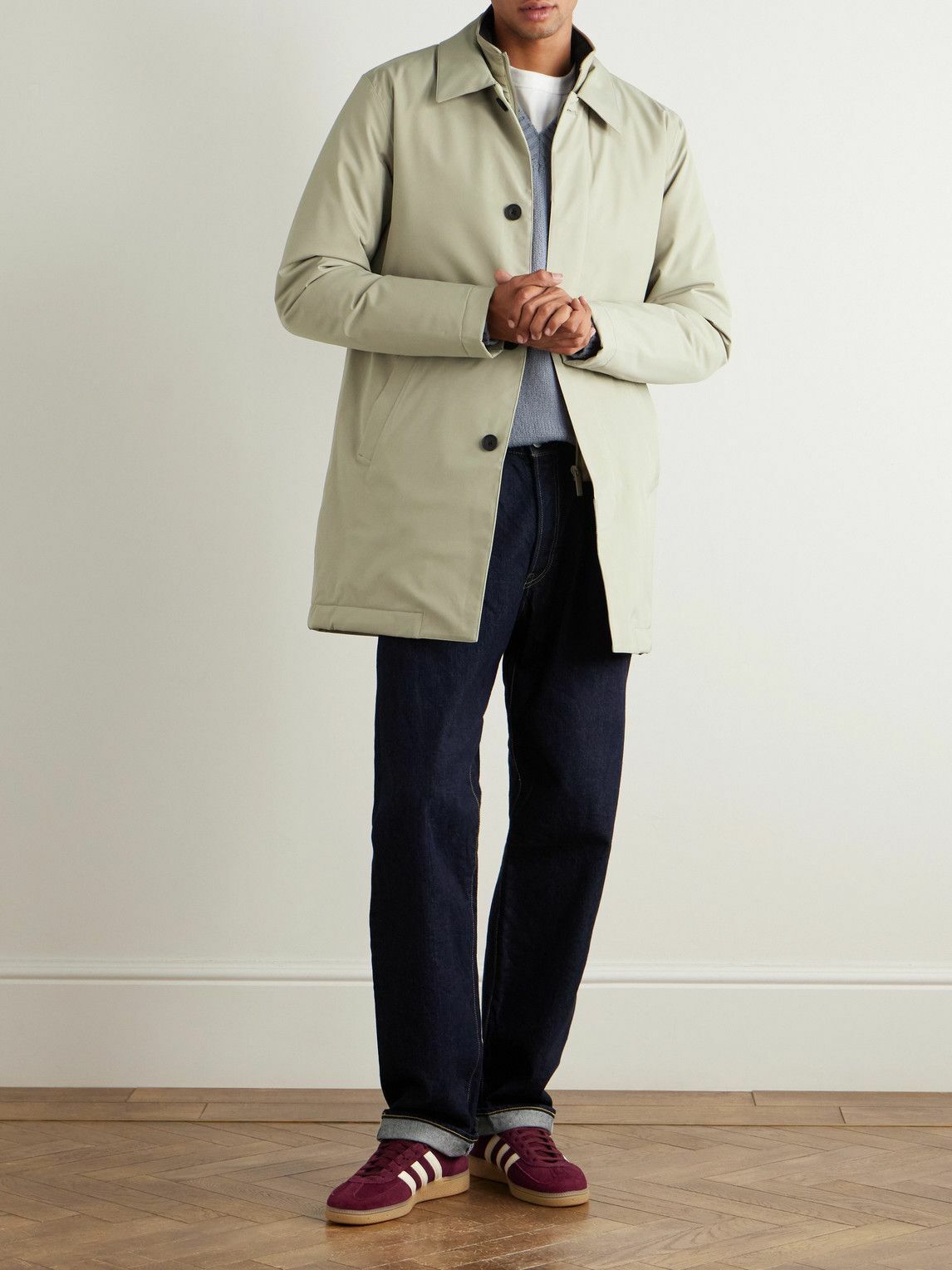 NN07 - Blake 8240 Coated-Twill Trench Coat - Neutrals