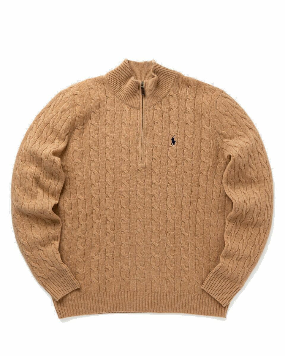 Photo: Polo Ralph Lauren Lscablehzpp Long Sleeve Pullover Brown - Mens - Zippers & Cardigans
