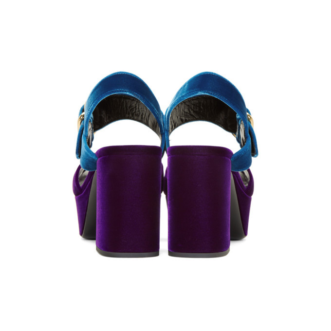 Prada Purple Velvet Criss-Cross Sandals Prada