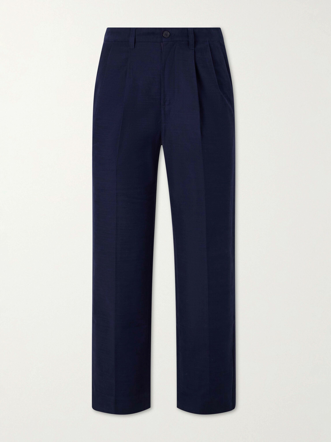 Aimé Leon Dore - Straight-Leg Pleated Cotton Trousers - Blue