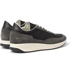 Common Projects - Track Classic Leather-Trimmed Suede and Ripstop Sneakers - Black