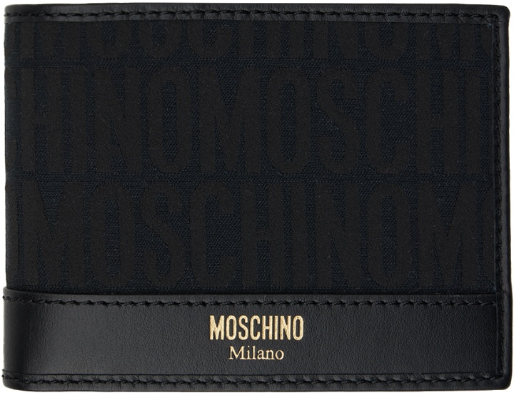 Photo: Moschino Black Jacquard Logo Wallet