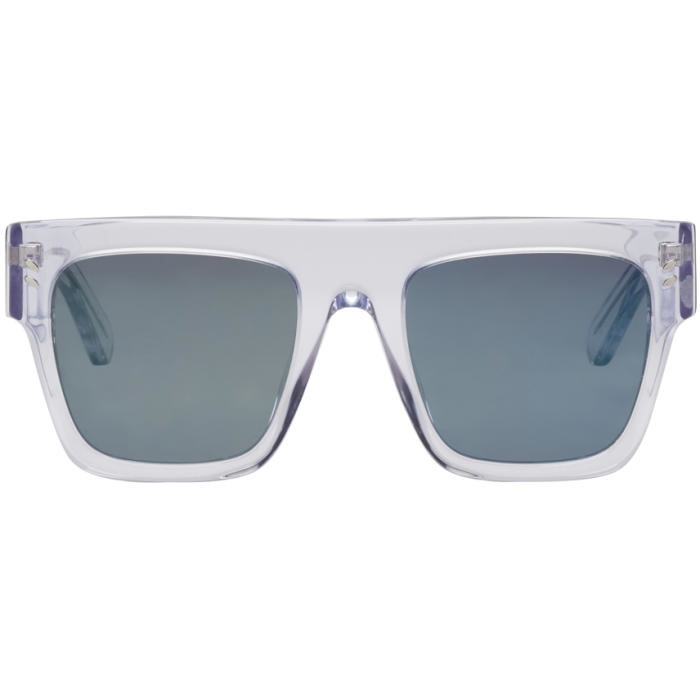 Photo: Stella McCartney Transparent and Blue Icy Ice Flat Top Sunglasses