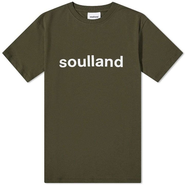 Photo: Soulland Men's Chuck Logo T-Shirt in Green
