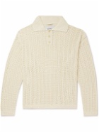 BODE - Pointelle-Knit Cotton Polo Shirt - Neutrals