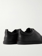 Christian Louboutin - Jimmy Rubber-Trimmed Leather Sneakers - Black