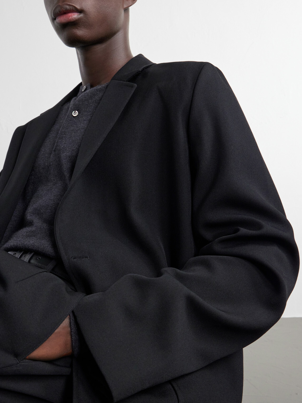 ATON - Wool-Twill Suit Jacket - Black