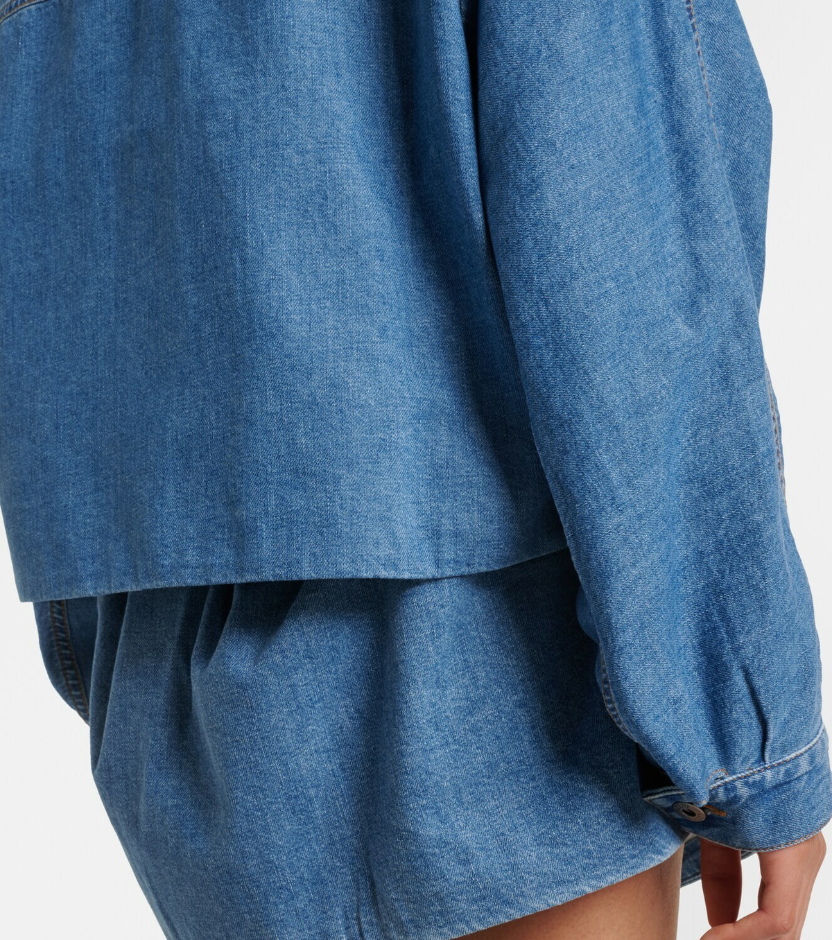 Loewe Leather-trimmed denim jacket