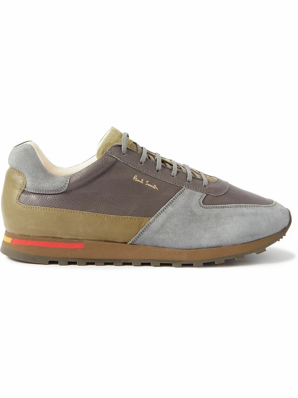 Photo: Paul Smith - Velo Colour-Block ECO Leather and Suede Sneakers - Neutrals