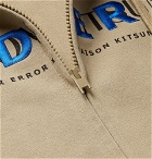 Maison Kitsuné - ADER error Oversized Logo-Print Cotton-Blend Jersey Zip-Up Hoodie - Beige