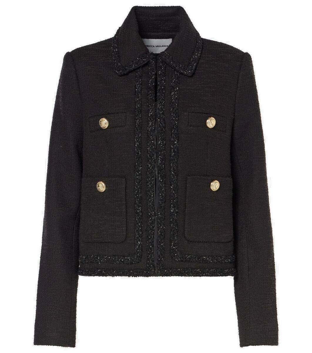 Rebecca Vallance Feather-trimmed tweed jacket Rebecca Vallance