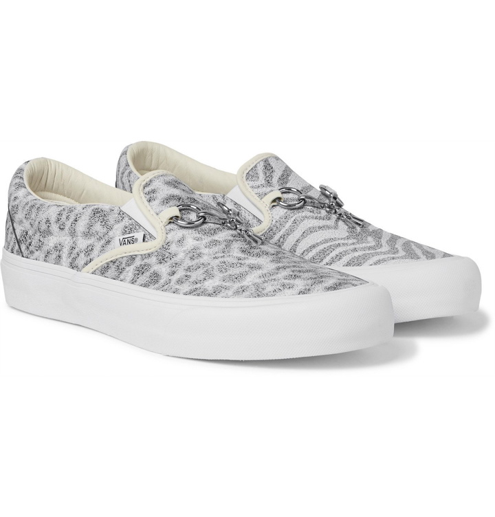 Photo: Vans - Needles Classic VLT LX Animal-Print Faux Leather Slip-On Sneakers - White