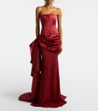 Alex Perry Draped silk corset gown