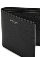 Saint Laurent East/west Pebbled Leather Wallet - Black - One Size