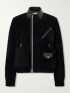Sacai - Leather-Trimmed Suede Jacket - Black