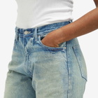 Auralee Women's Selvedge Faded Heavy Denim Pants in Faded Indigo