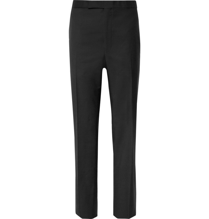 Photo: Richard James - Black Satin-Trimmed Wool and Mohair-Blend Tuxedo Trousers - Black