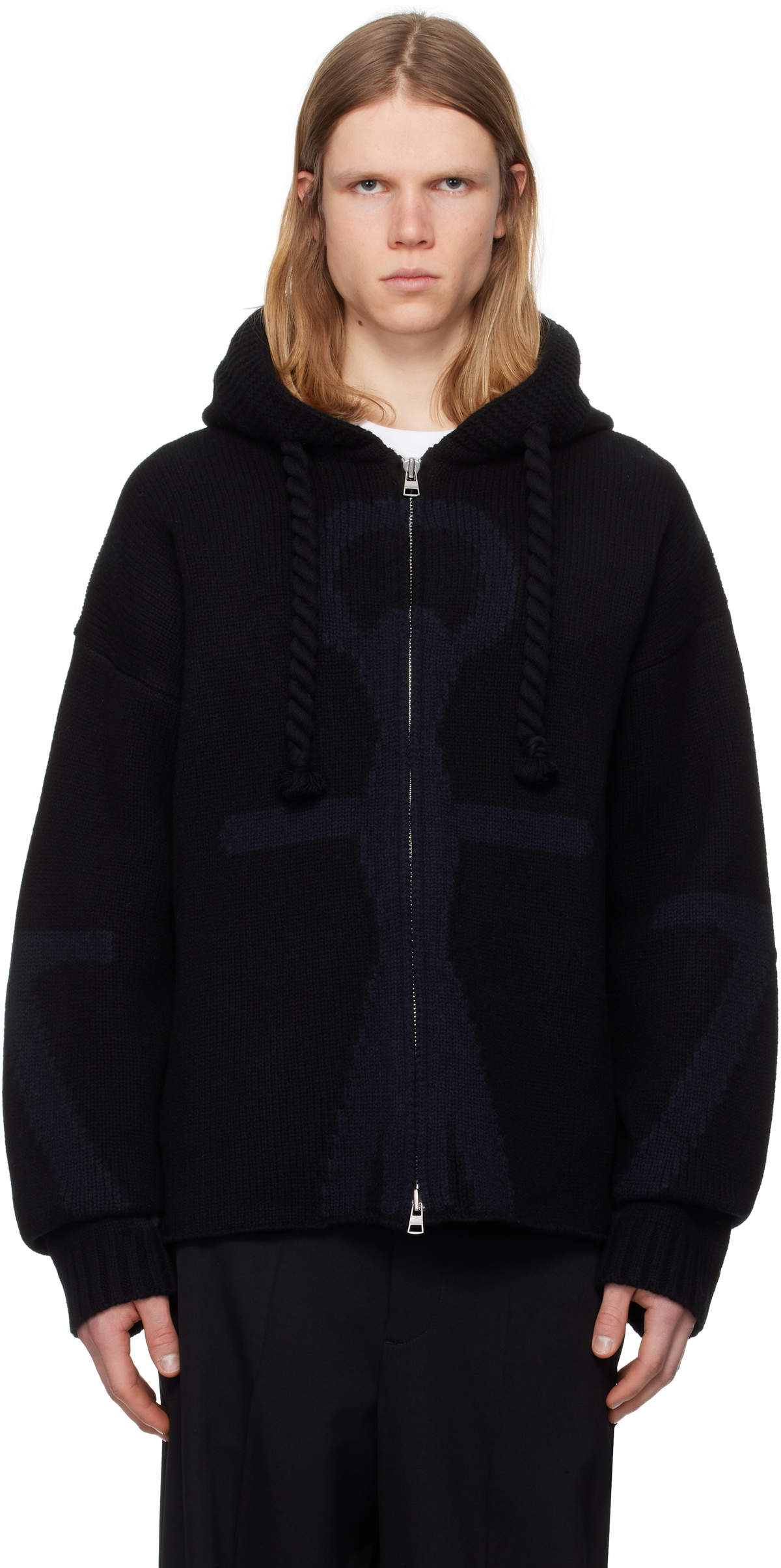 JW Anderson Black Anchor Logo Hoodie