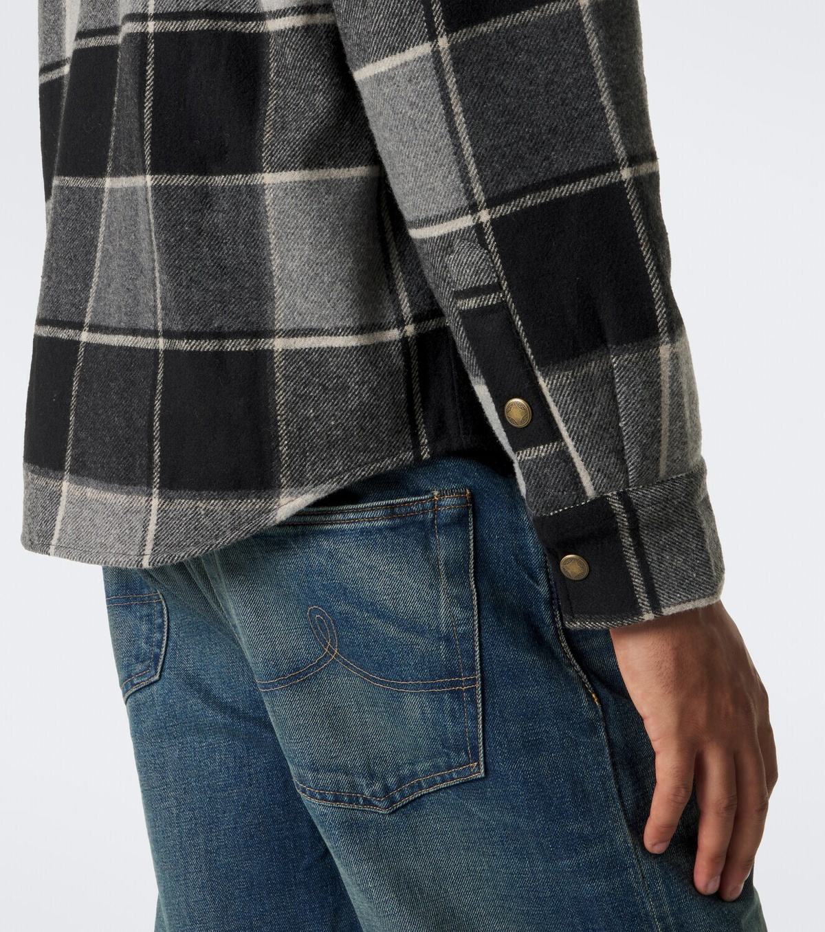 RRL Padded plaid cotton twill overshirt