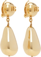 Dolce&Gabbana Gold Teardrop 'DG' Logo Clip-on Earrings