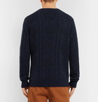 A.P.C. - Exeter Slim-Fit Donegal Cable-Knit Sweater - Men - Navy