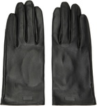 ssstein Black Leather Gloves