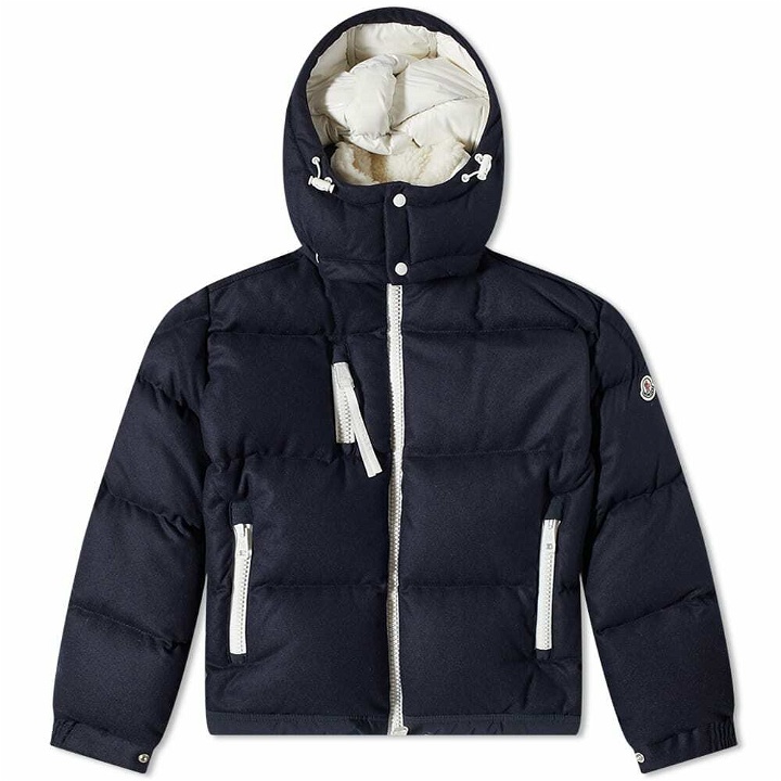Photo: Moncler Men's Tarentaise Sherpa Lined Flannel Down Jacket in Navy