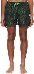 Paul Smith Green Animal Grain Swim Shorts