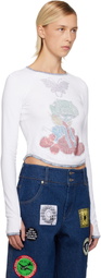 Chopova Lowena White Crystal Cloud Fitted Jersey T-shirt