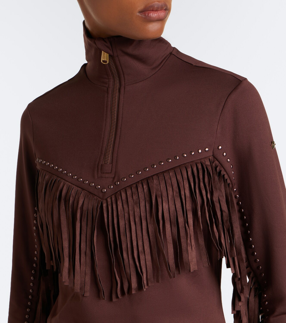 Goldbergh Whisper fringed studded ski top
