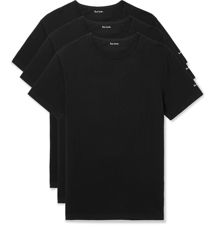 Photo: Paul Smith - Three-Pack Slim-Fit Cotton-Jersey T-Shirts - Black