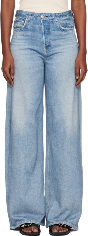 Photo: rag & bone Blue rb Miramar Sofie Wide-Leg Jeans