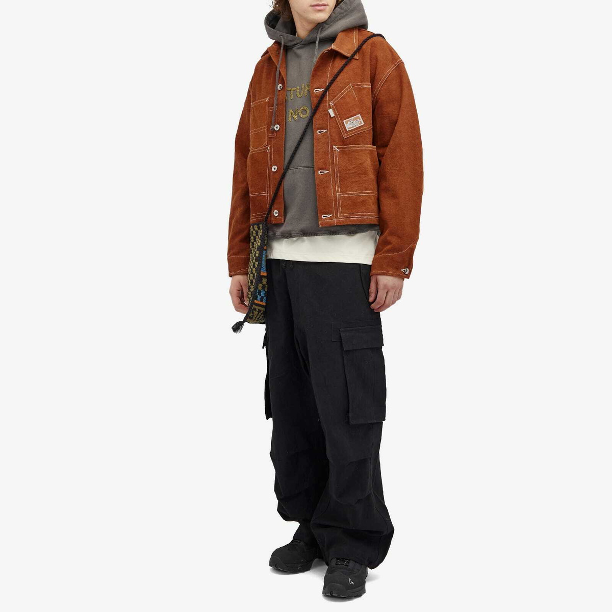 Story mfg. Men's Station Jacket in Brown Wonky-Wear Story Mfg.