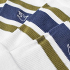 Palmes Men's Mid Stripe 2-Pack Sock in White