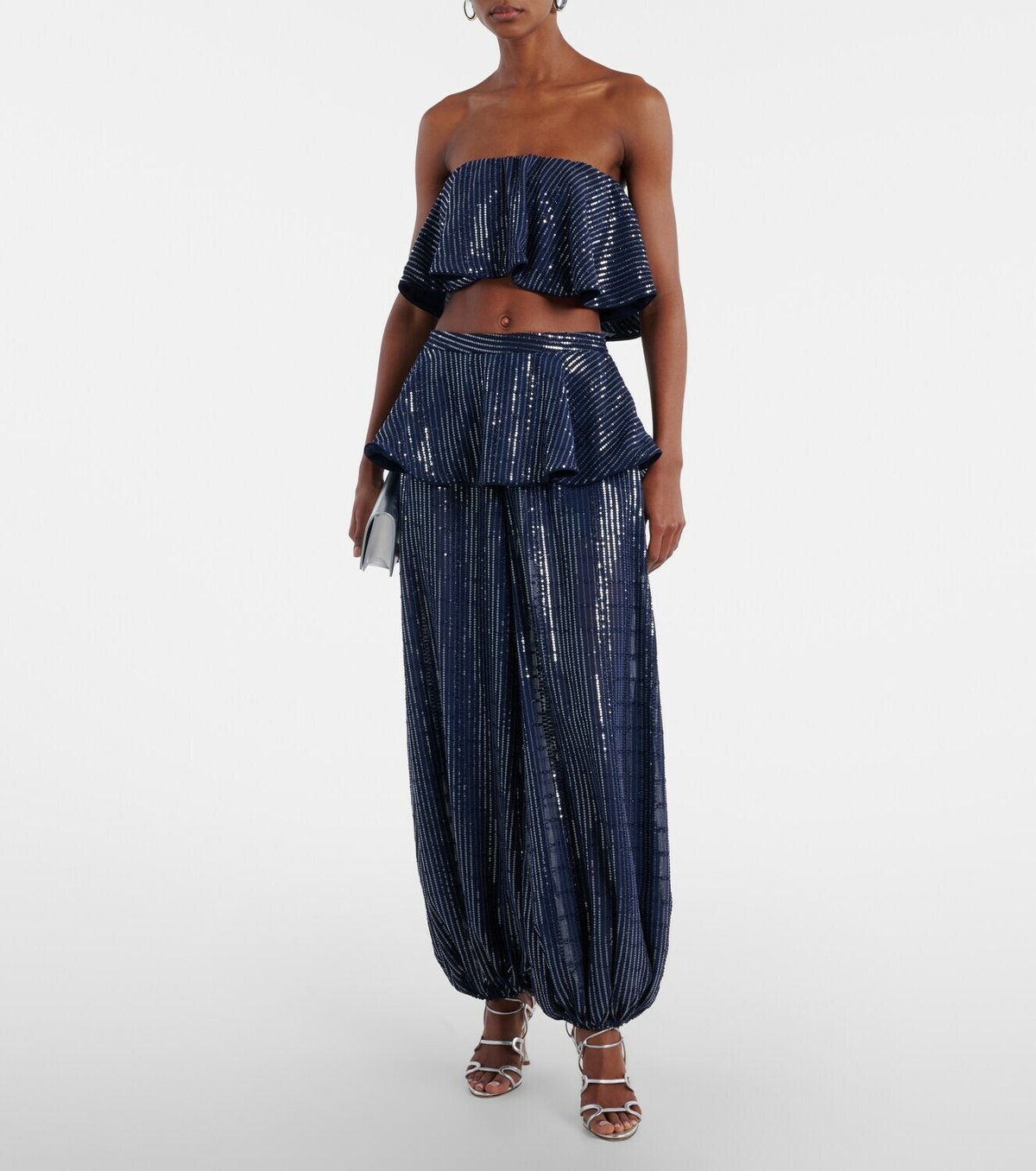 Adriana Degreas Sequined cropped top