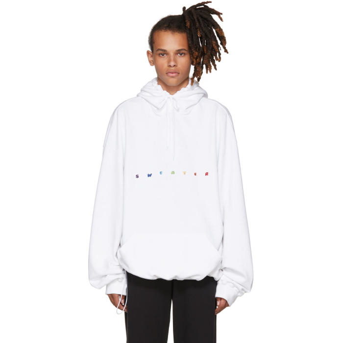 Photo: Vetements White Oversized Sweater Hoodie