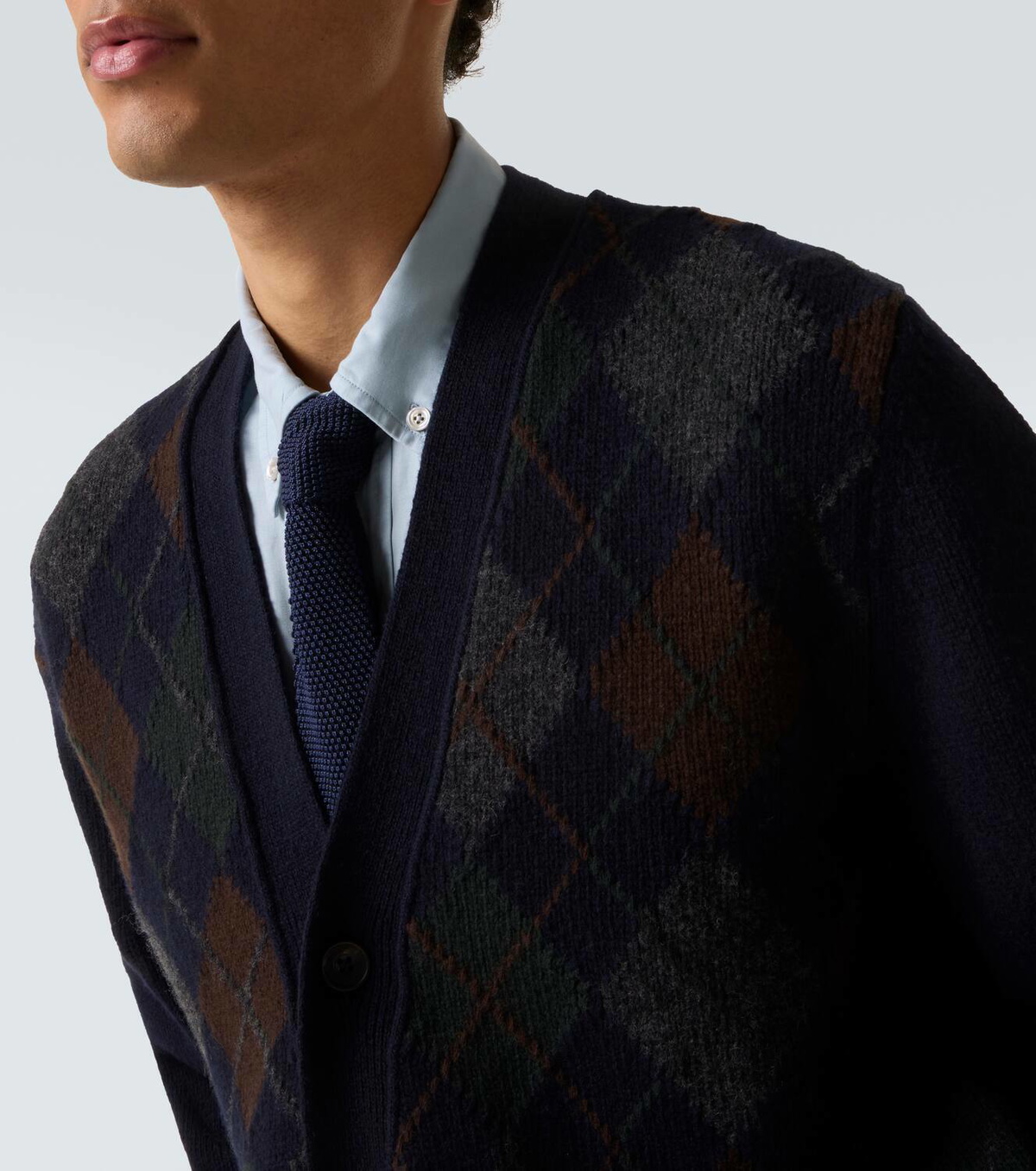 Rubinacci Argyle wool cardigan